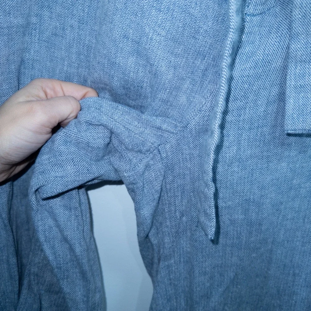 Banana Republic Blue Linen Blend Blake Crop Pants‎ Size 8